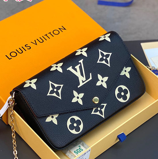 Louis Vuitton Monogram Empreinte Pochette Felicie Black M64065