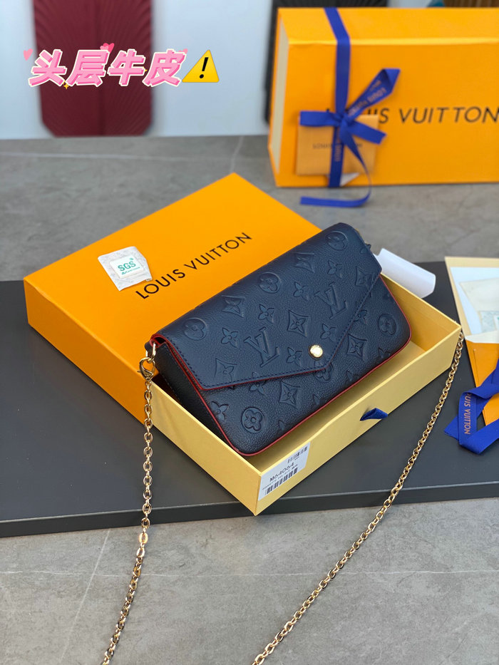 Louis Vuitton Monogram Empreinte Pochette Felicie Blue M64065