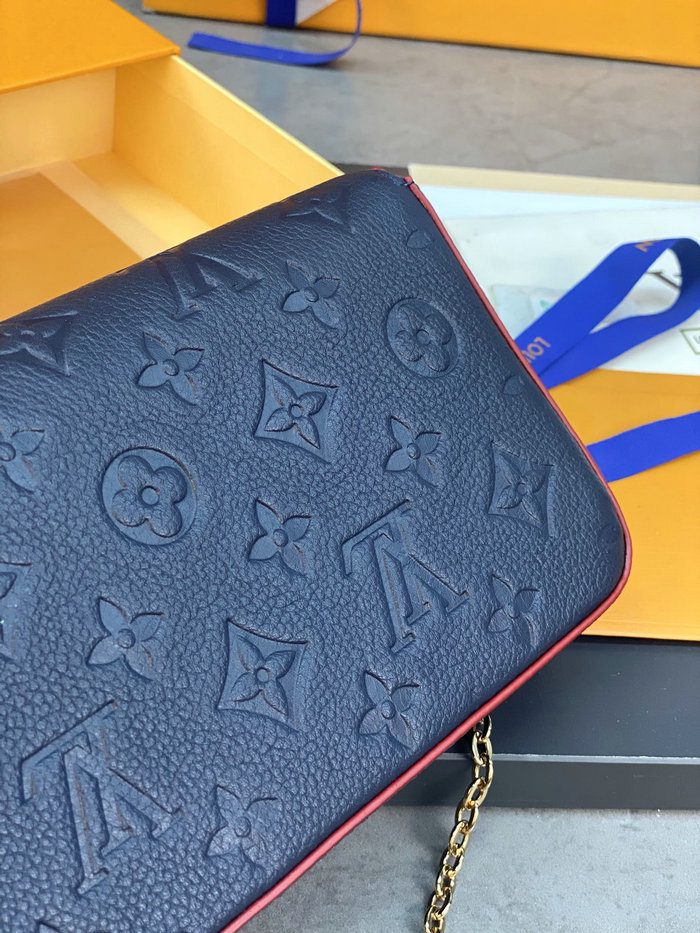 Louis Vuitton Monogram Empreinte Pochette Felicie Blue M64065