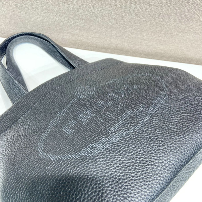 Prada Carved Logo Tote Bag Black 1BC384