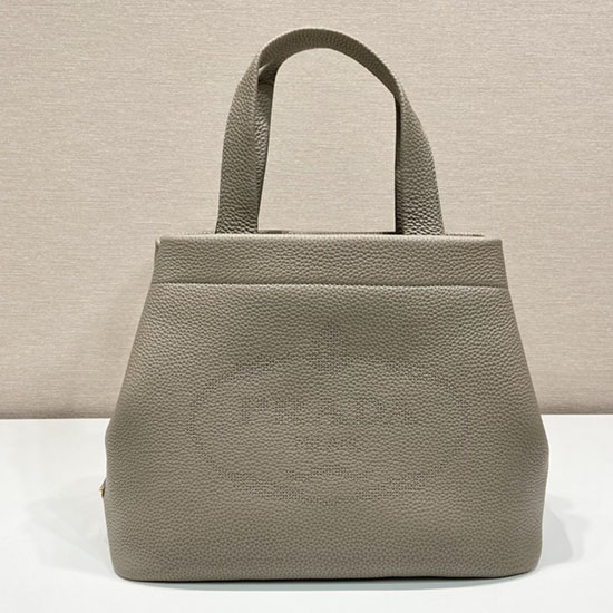 Prada Carved Logo Tote Bag Grey 1BC384