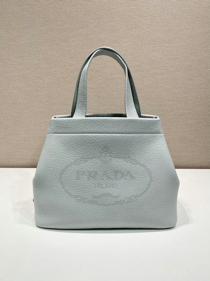 Prada Carved Logo Tote Bag Light Grey 1BC384