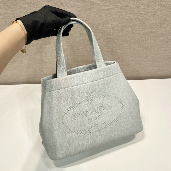 Prada Carved Logo Tote Bag Light Grey 1BC384