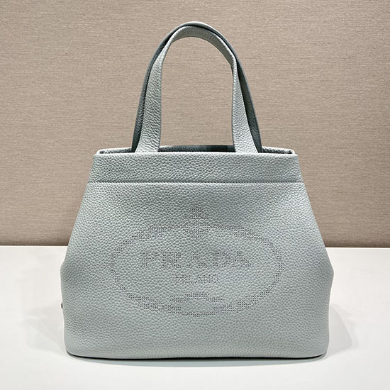 Prada Carved Logo Tote Bag Light Grey 1BC384