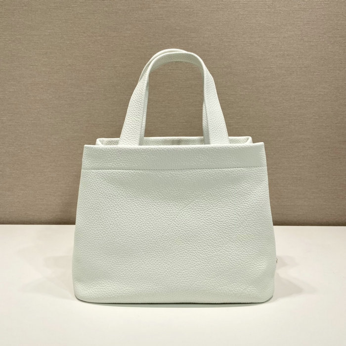 Prada Carved Logo Tote Bag White 1BC384