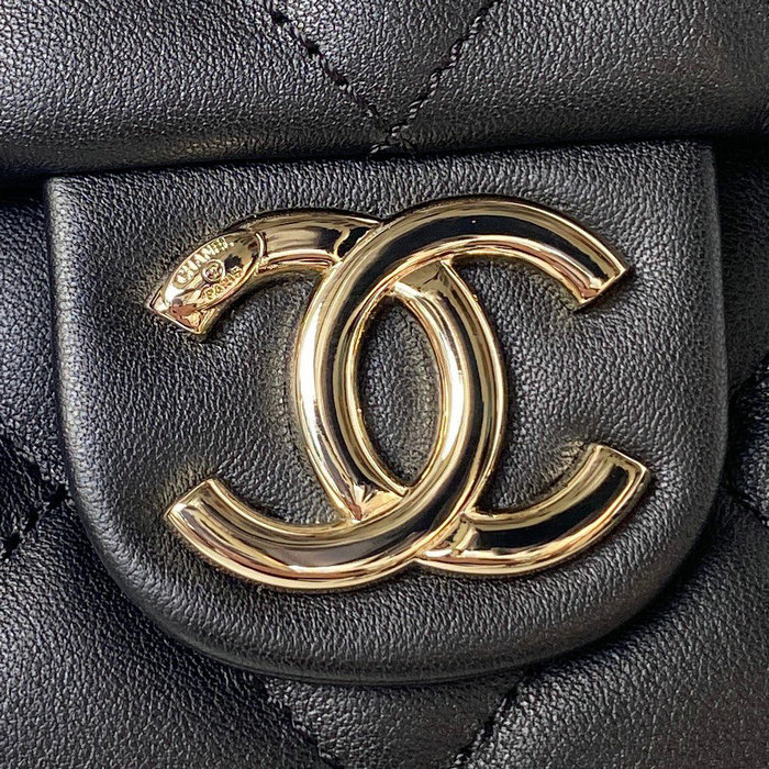 Small Chanel Calfskin Hobo Bag Black AS4347