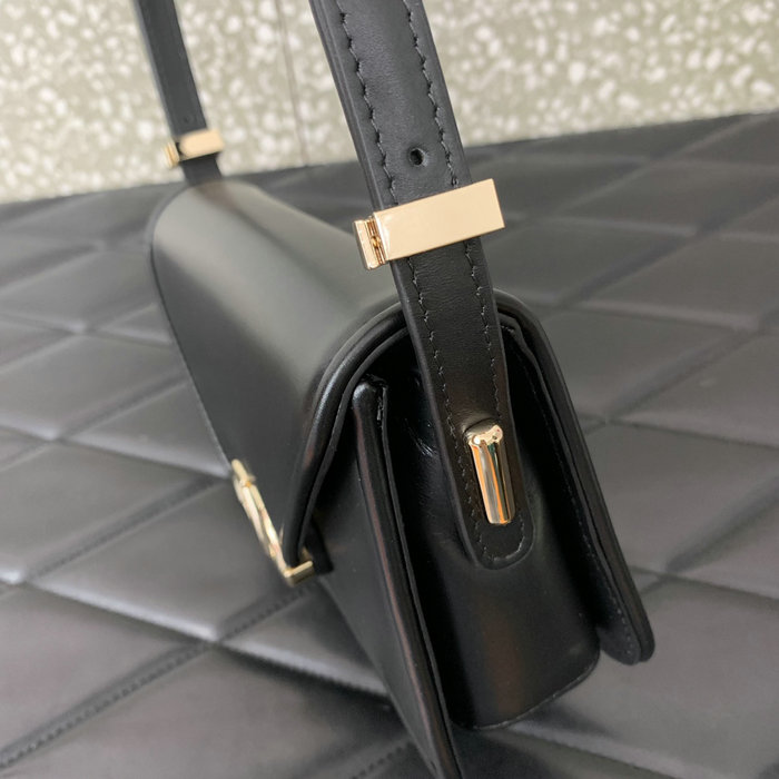 Small Valentino Garavani Shoulder Letter Bag Black V5082