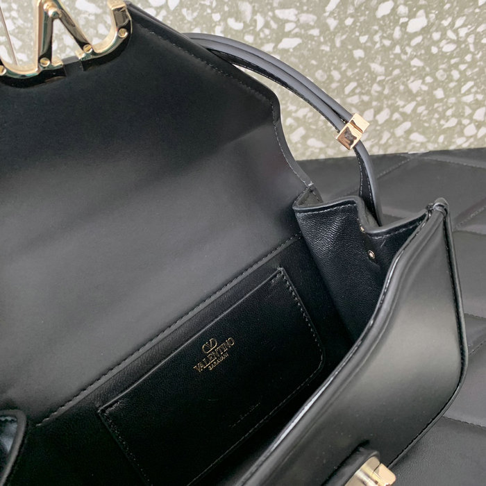 Small Valentino Garavani Shoulder Letter Bag Black V5082