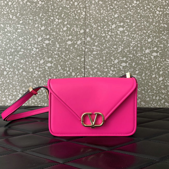 Small Valentino Garavani Shoulder Letter Bag Pink V5082