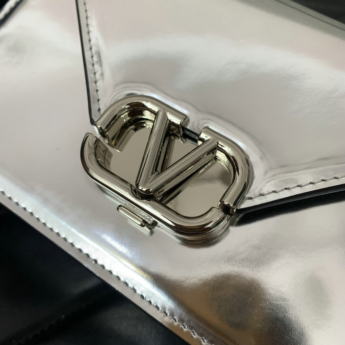 Small Valentino Garavani Shoulder Letter Bag Silver V5082
