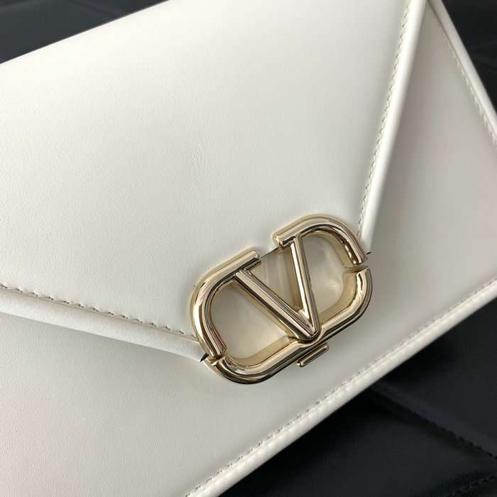 Small Valentino Garavani Shoulder Letter Bag White V5082