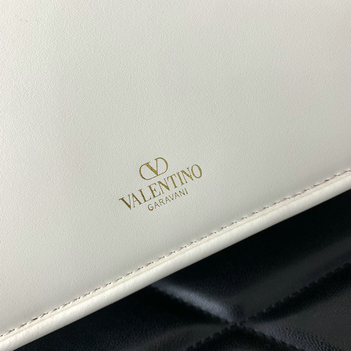 Small Valentino Garavani Shoulder Letter Bag White V5082