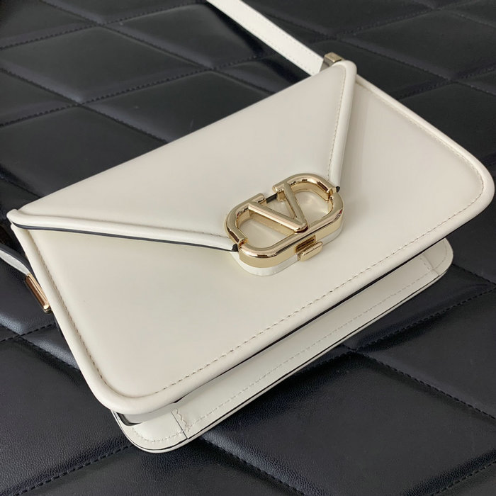 Small Valentino Garavani Shoulder Letter Bag White V5082