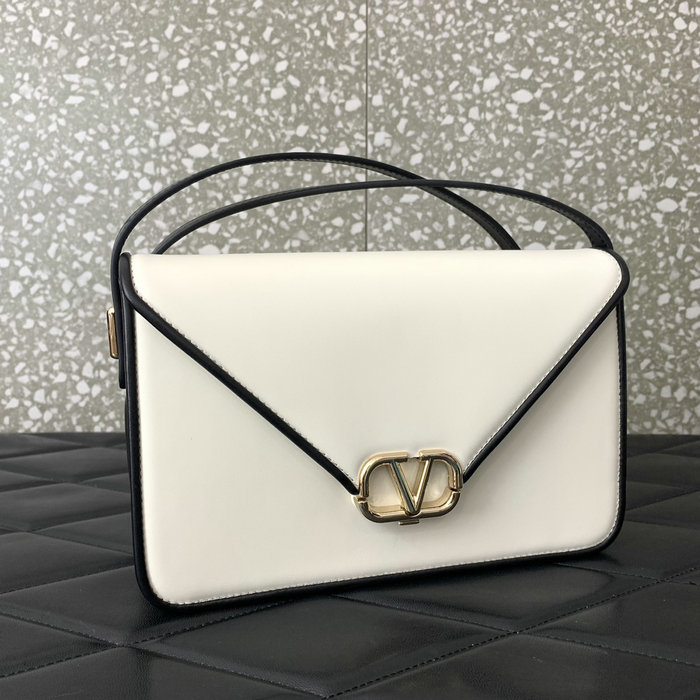 Valentino Garavani Shoulder Letter Bag White and Black V5080