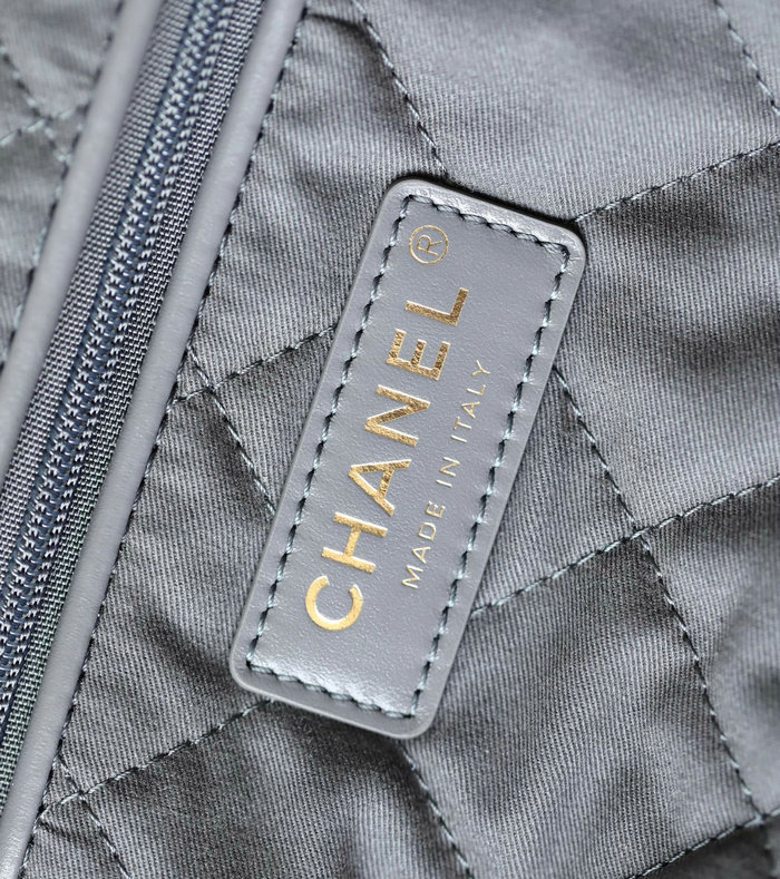 Chanel 22 Shiny Calfskin Handbag Grey AS3261