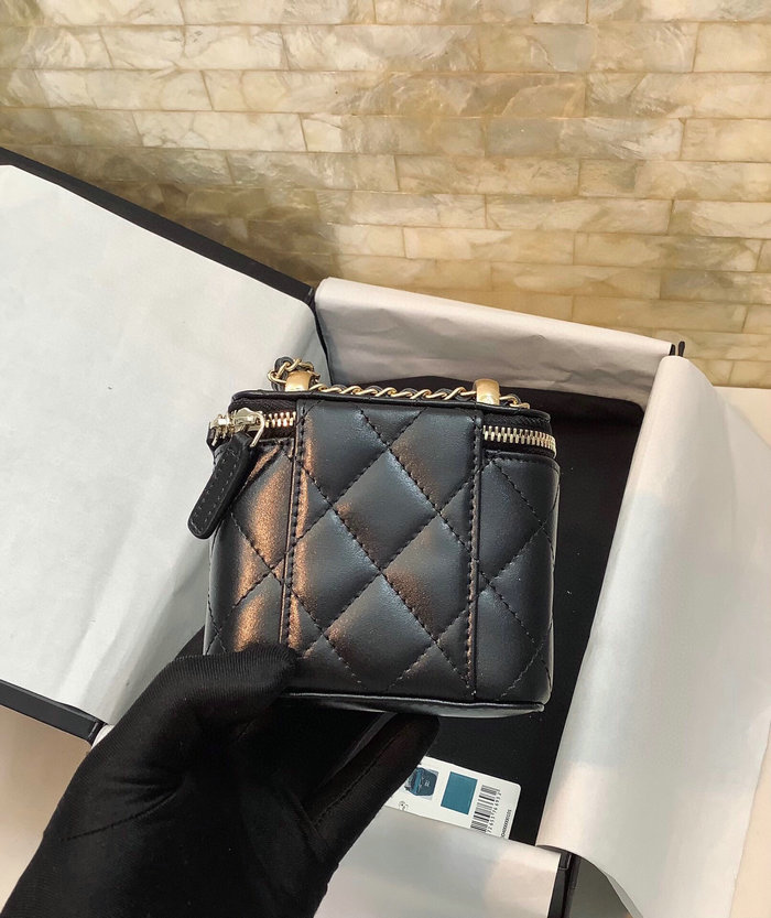 Chanel Calfskin Small Vanity With Chain Black AP2292