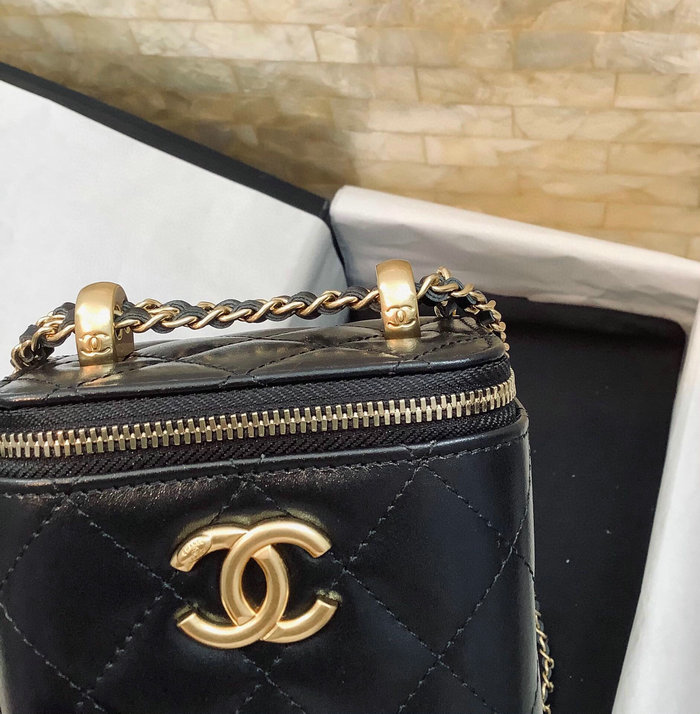 Chanel Calfskin Small Vanity With Chain Black AP2292