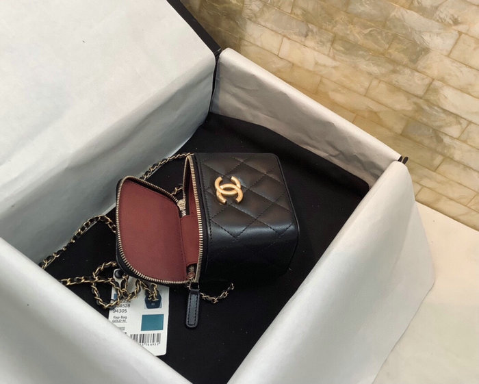 Chanel Calfskin Small Vanity With Chain Black AP2292