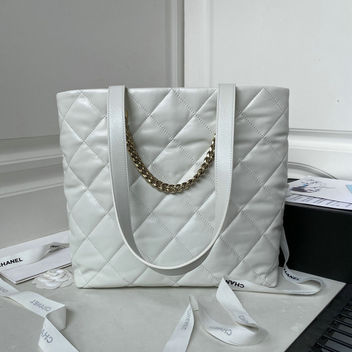 Chanel Calfskin Tote White AS4359