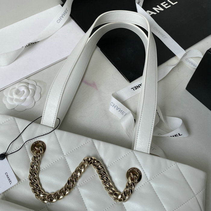Chanel Calfskin Tote White AS4359