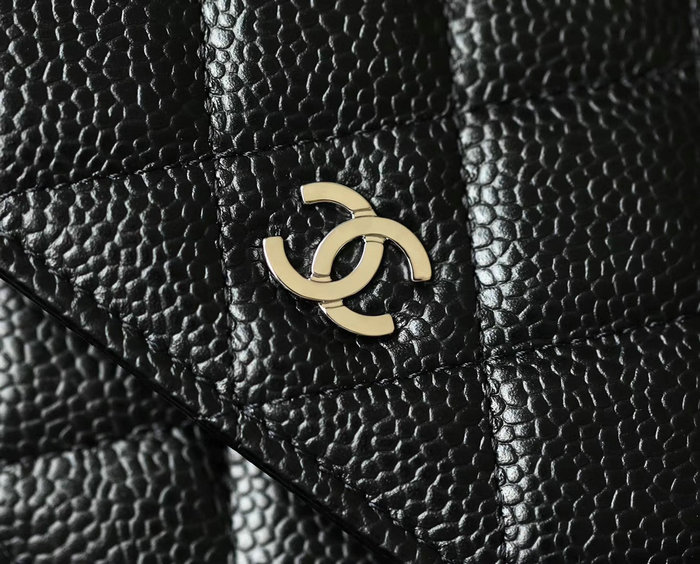 Chanel Caviar Woc Chain Wallet Black With Silver Hardware A33814