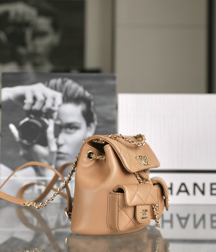 Chanel Small Backpack Brown AS3787