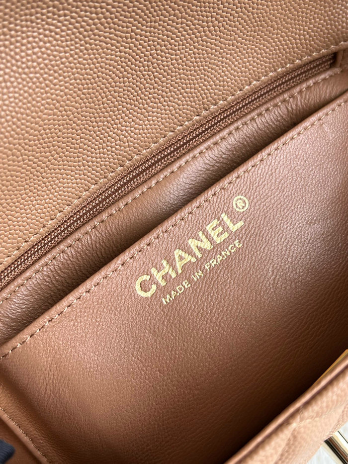 Classic Chanel Grain Calfskin Small Flap Bag Nude CF1116