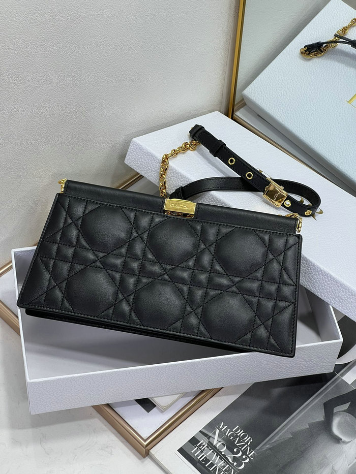 Dior Caro Colle Noire Clutch With Chain Black D8803