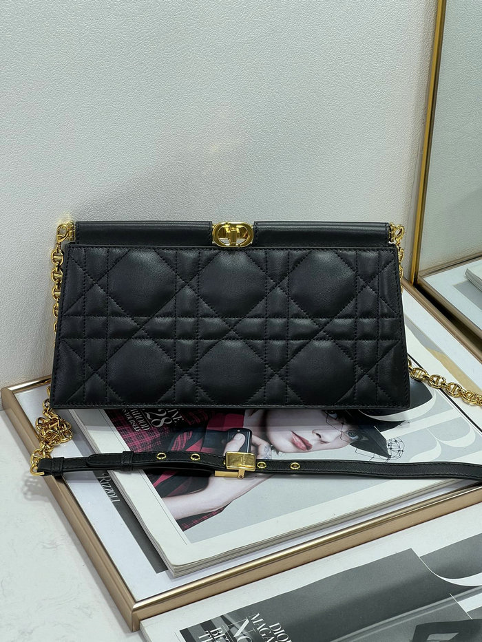 Dior Caro Colle Noire Clutch With Chain Black D8803