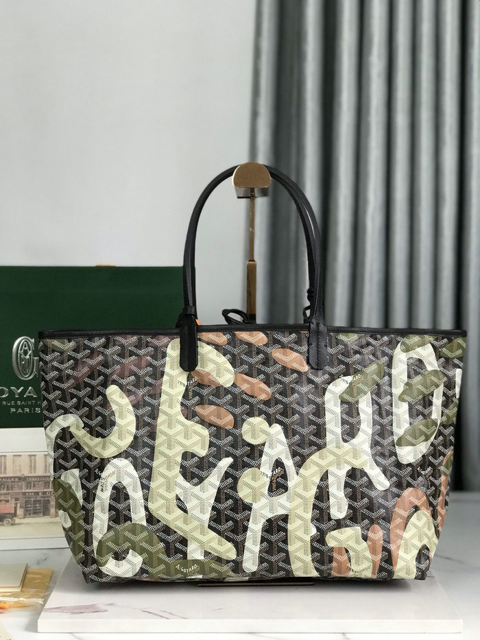 Goyard Saint Louis Tote with Print Black G6001