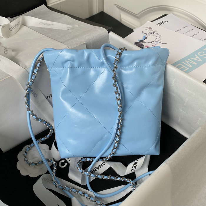 Mini Chanel 22 Handbag Blue AS3980
