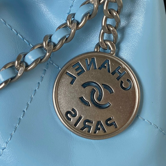 Mini Chanel 22 Handbag Blue AS3980