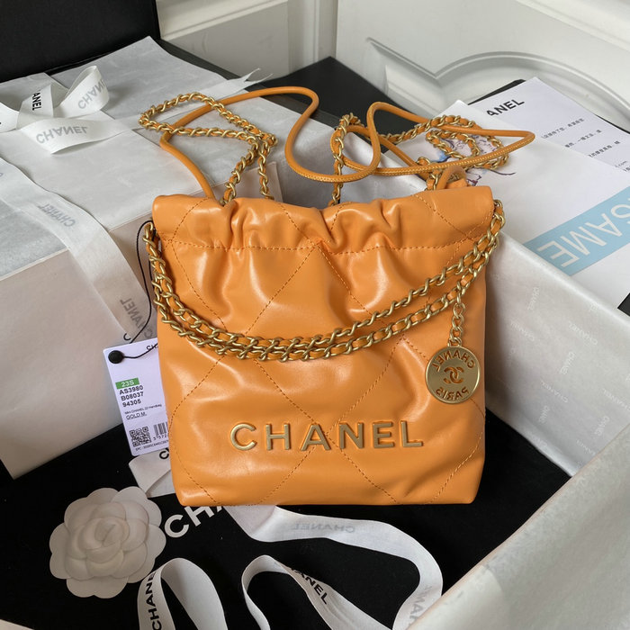 Mini Chanel 22 Handbag Orange AS3980