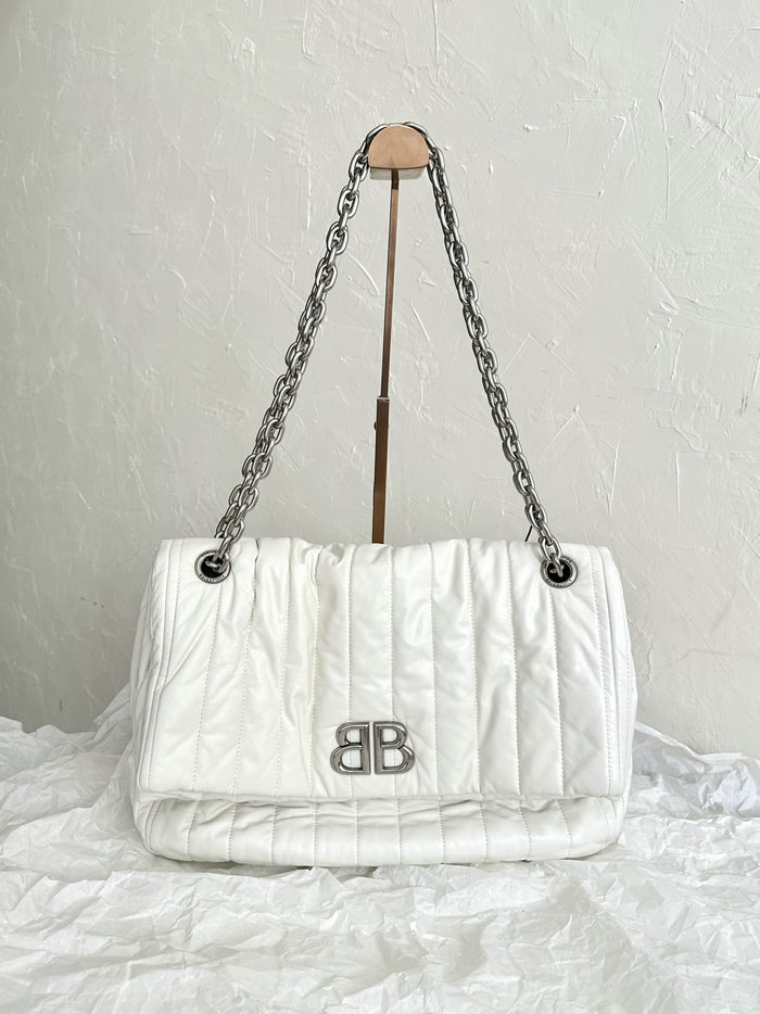 Balenciaga Monaco Medium Chain Bag White B765945