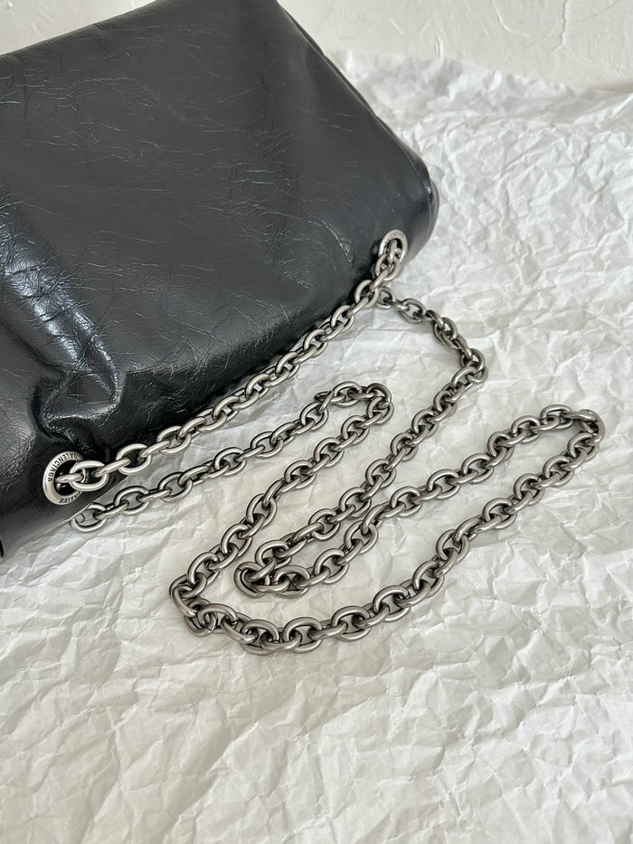 Balenciaga Monaco Small Chain Bag Black with Silver B765966