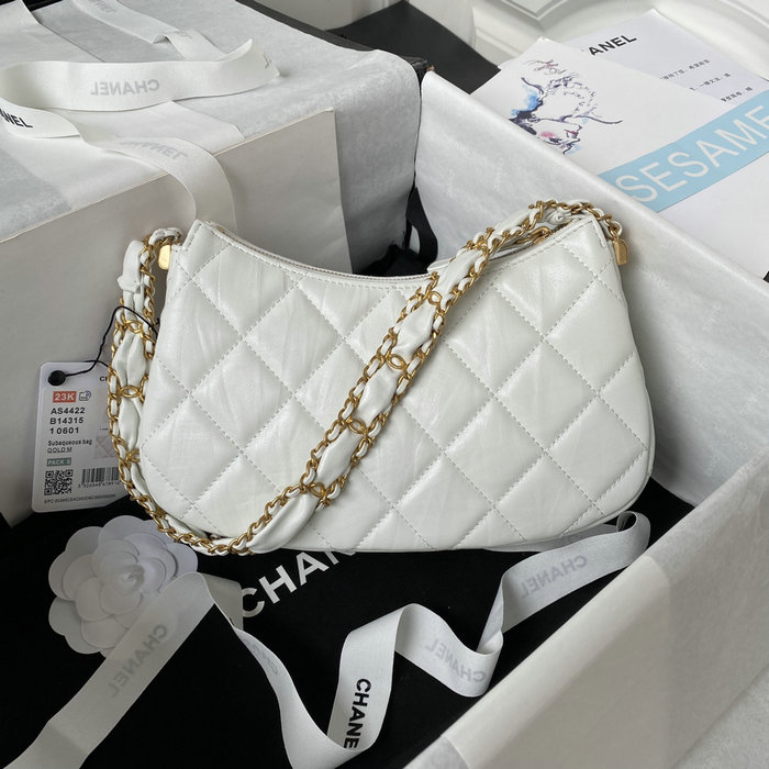 Chanel Calfskin Hobo Bag White AS4422