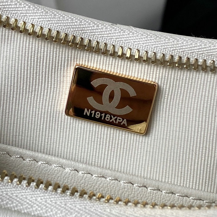 Chanel Calfskin Hobo Bag White AS4422