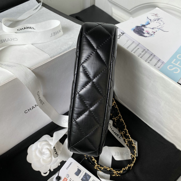 Chanel Calfskin Small Hobo Bag Black AP3647