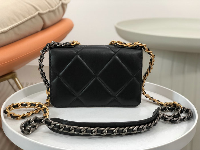 Chanel Lambskin WOC Chain Wallet Black AS0957