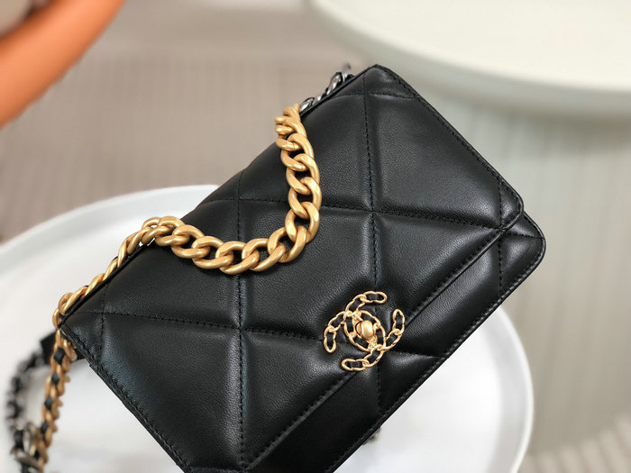 Chanel Lambskin WOC Chain Wallet Black AS0957