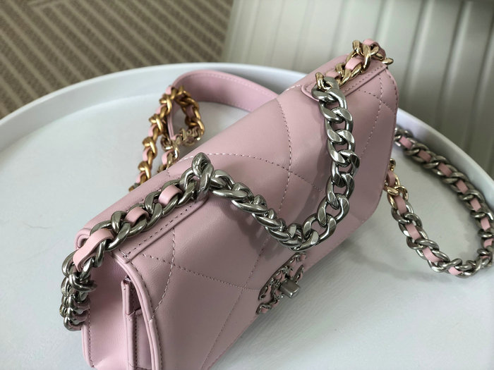 Chanel Lambskin WOC Chain Wallet Pink AS0957