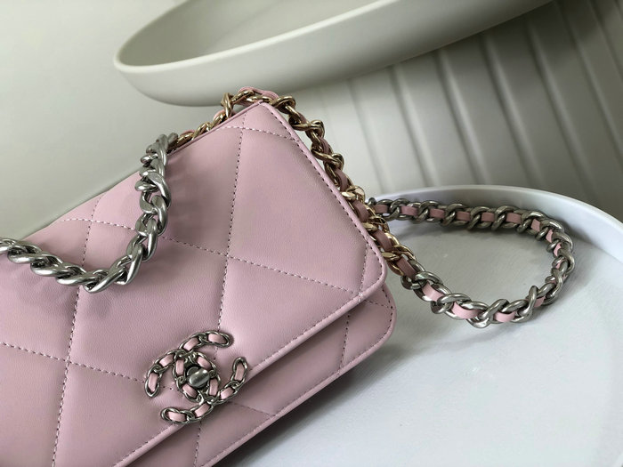 Chanel Lambskin WOC Chain Wallet Pink AS0957