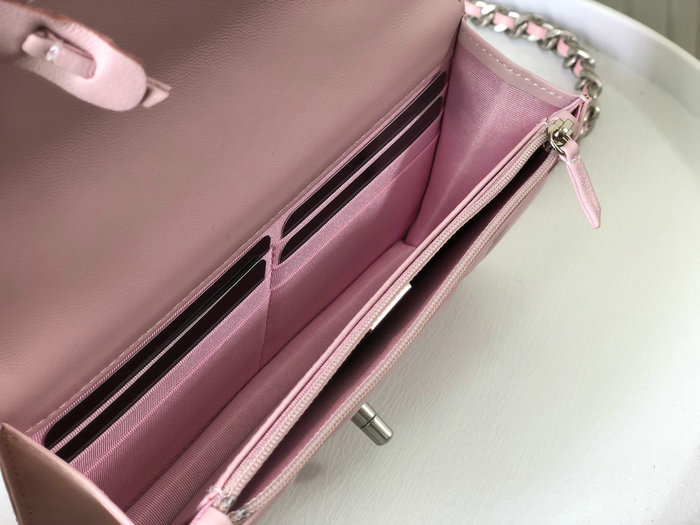 Chanel Lambskin WOC Chain Wallet Pink AS0957