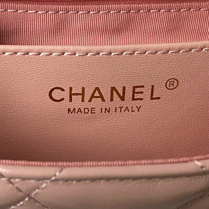 Chanel Shiny Aged Calfskin Shoulder Bag Pink AS4423