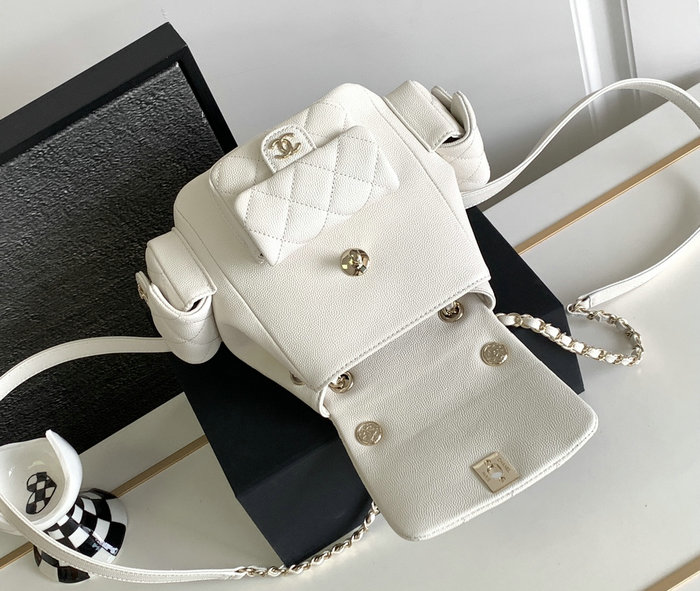 Chanel Small Backpack White AS4399