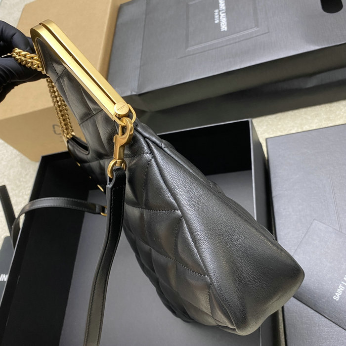 Saint Laurent Cerniera Shoulder Bag Black 754001