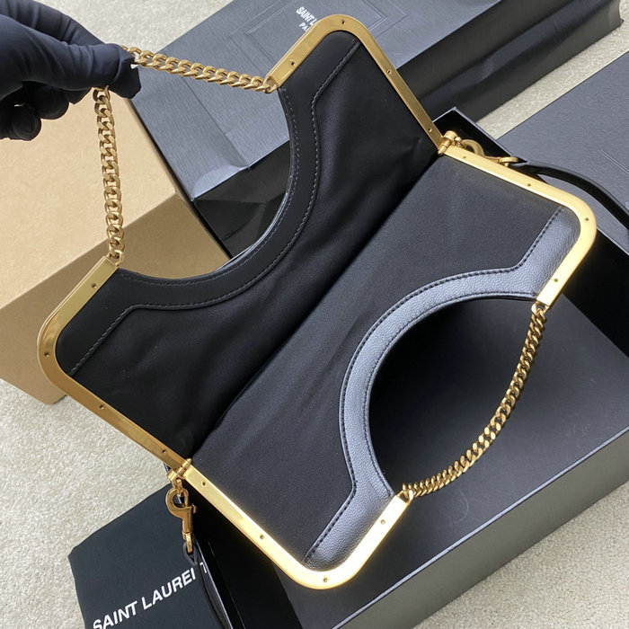 Saint Laurent Cerniera Shoulder Bag Black 754001