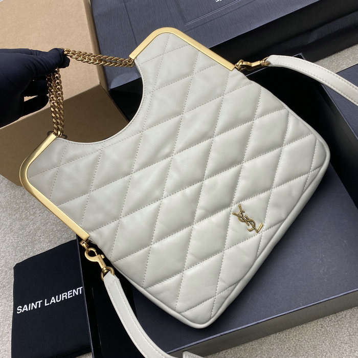 Saint Laurent Cerniera Shoulder Bag White 754001