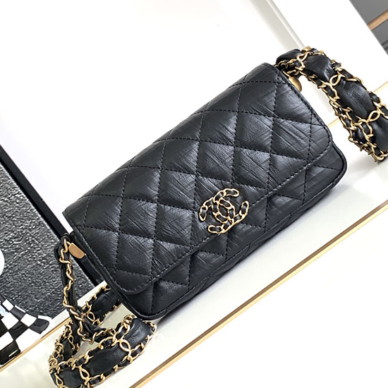 Small Chanel Shoulder Bag Black AS6427