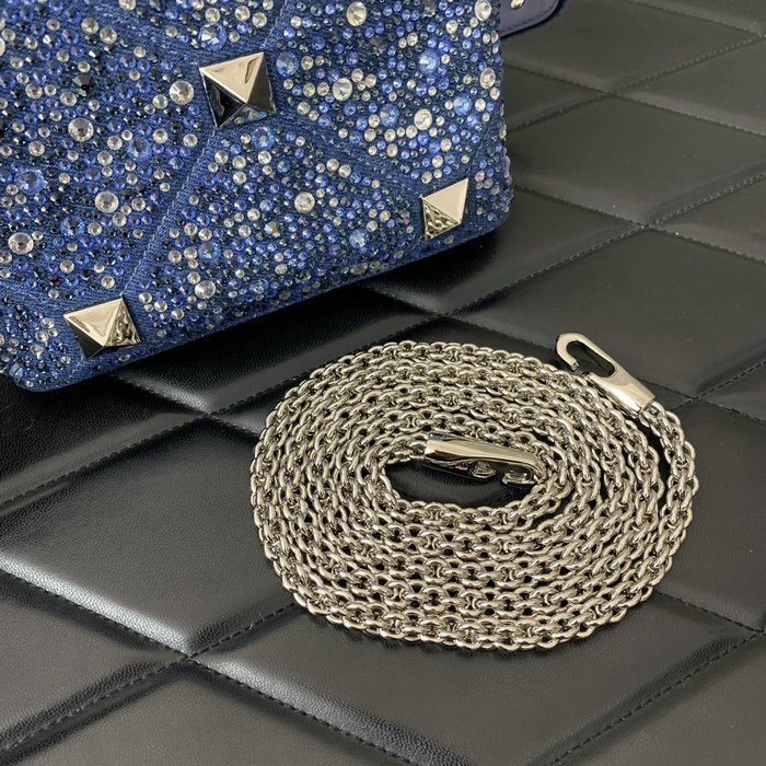 Valentino Garavani Roman Stud Tote Bag Denim V0095